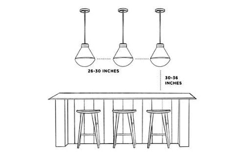 measuring for pendant lighting over kitchen island