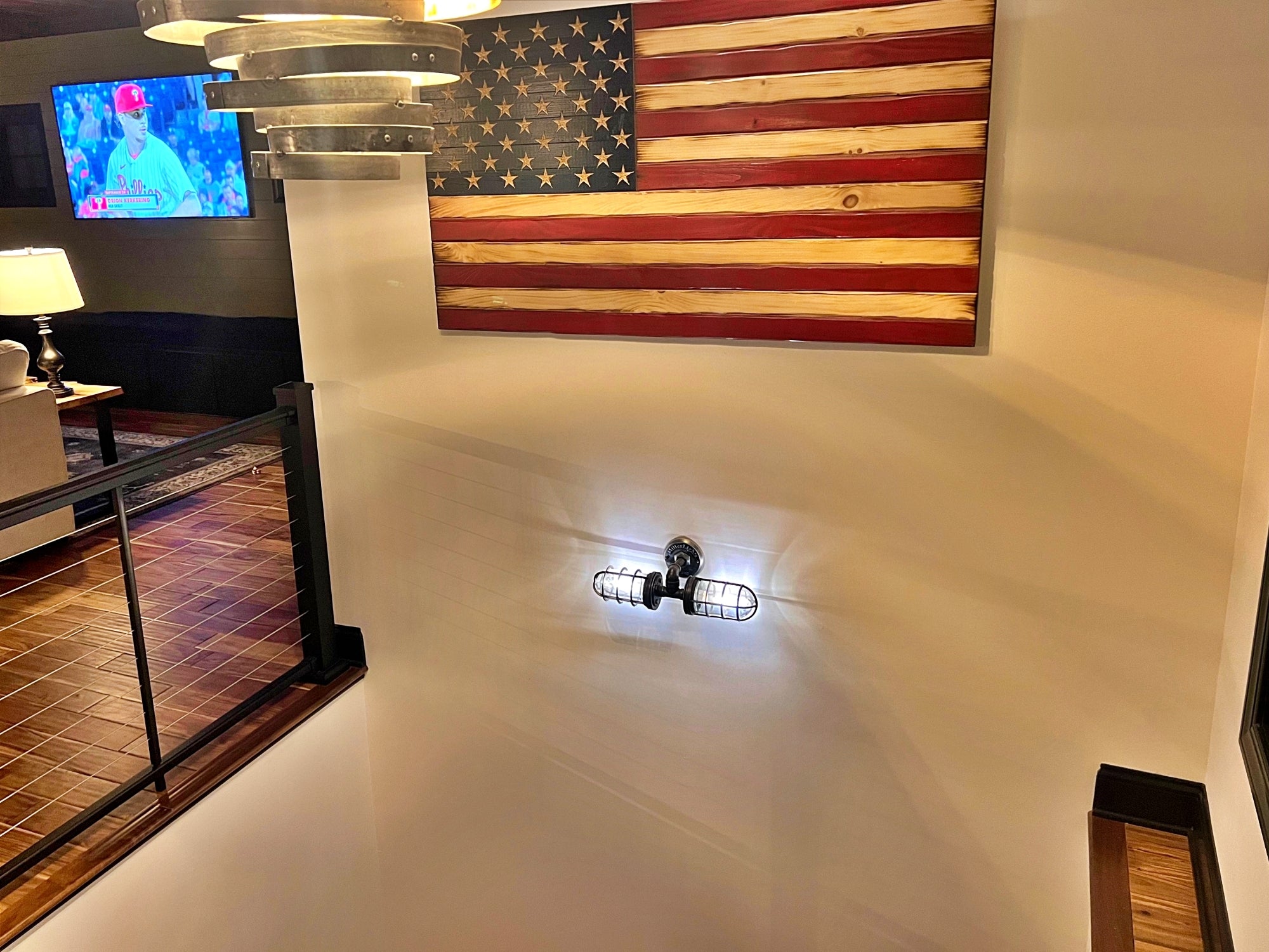 foyer hallway wall light american flag