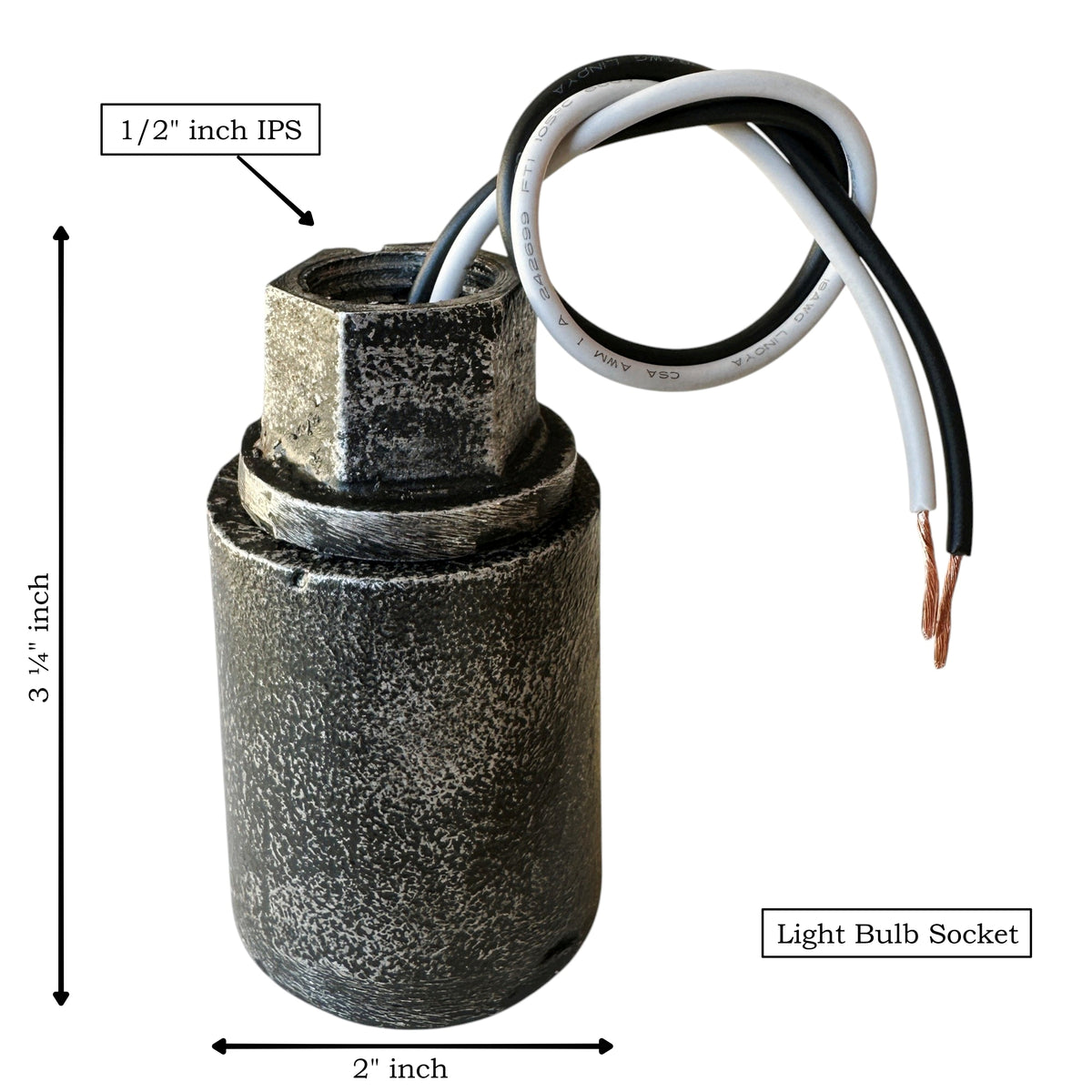 industrial socket with 1/2 inch pipe fitting 