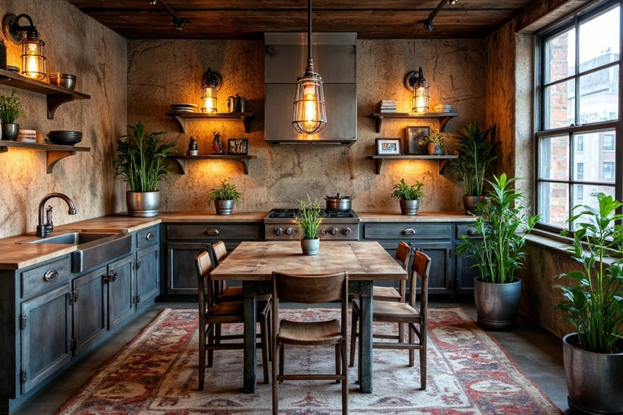 Rustic industrial style wall sconces 