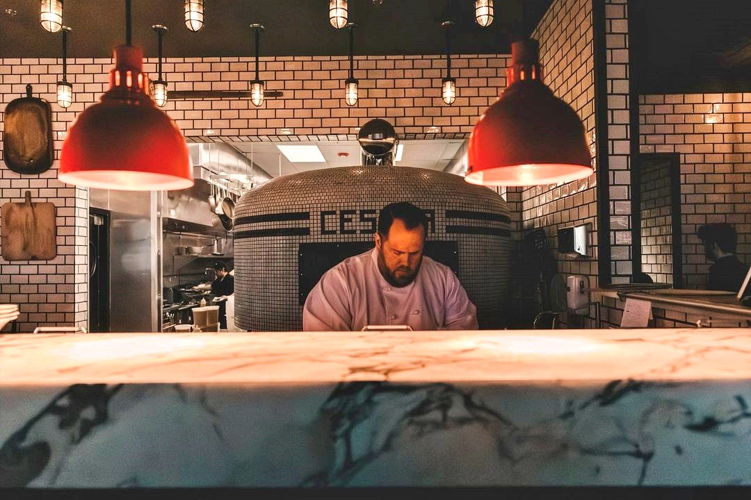 industrial pizza kitchen pole pendants 