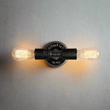 Exposed Bulb wall lamp sconce - vintage antiqued Black